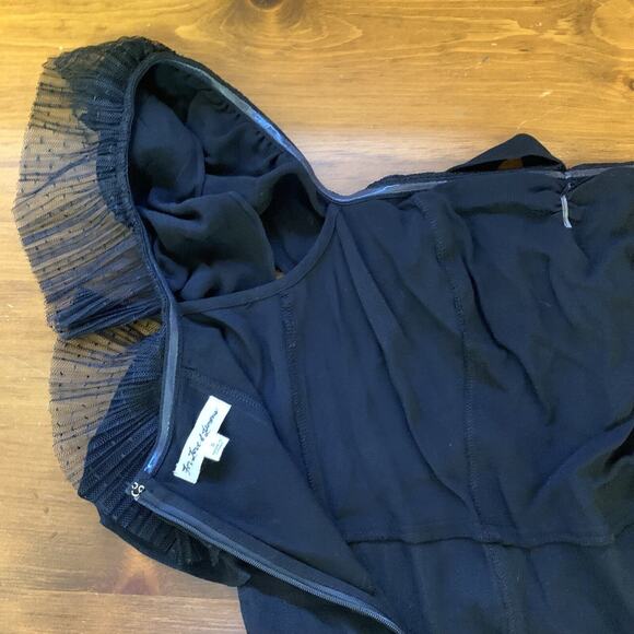 For Love & Lemons Women's Small Black Babydoll short Dress off shoulder tulle - Picture 9 of 12